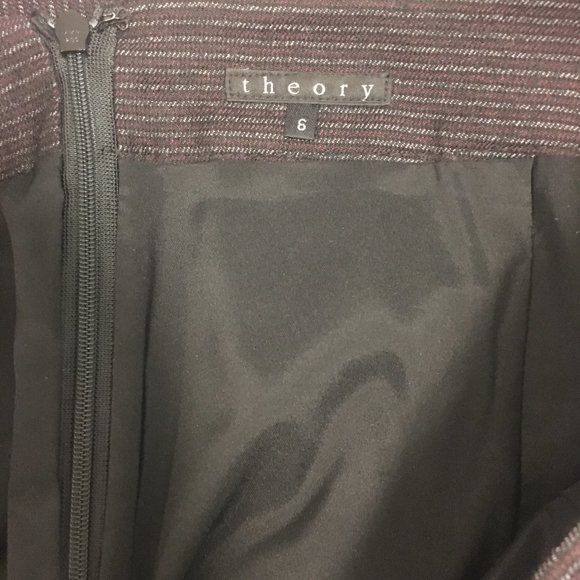 Theory Pinstripe Virgin Wool Skirt - Picture 5 of 8